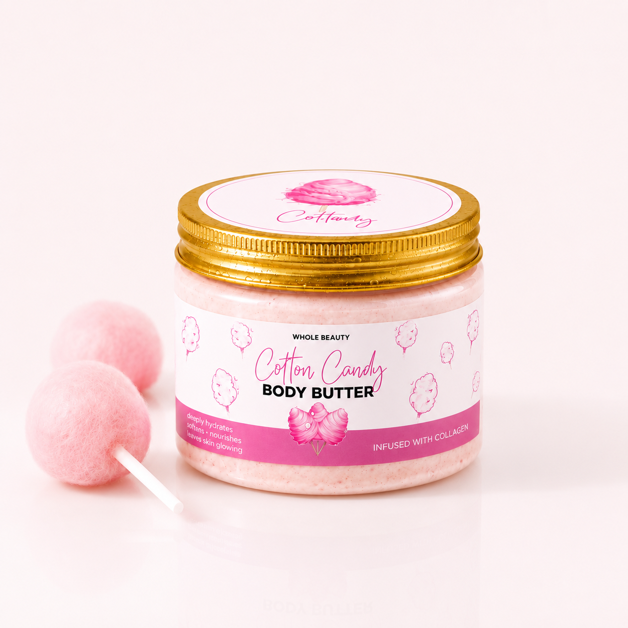 Whole Beauty Whipped Body Butter, Cotton Candy and Kiwi Melon body butter