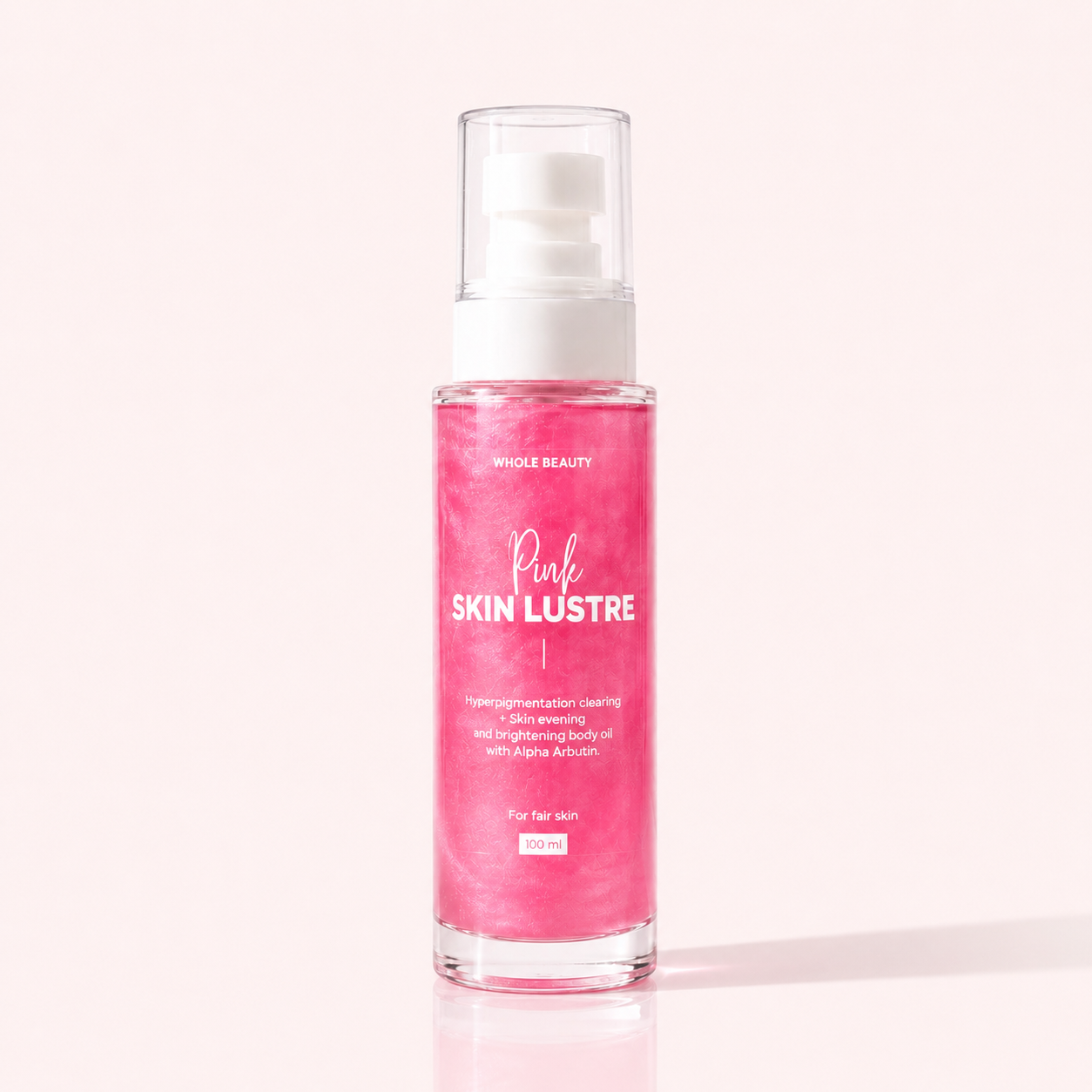 Whole Beauty Pink Skin Lustre Oil, glow body oil for dark marks