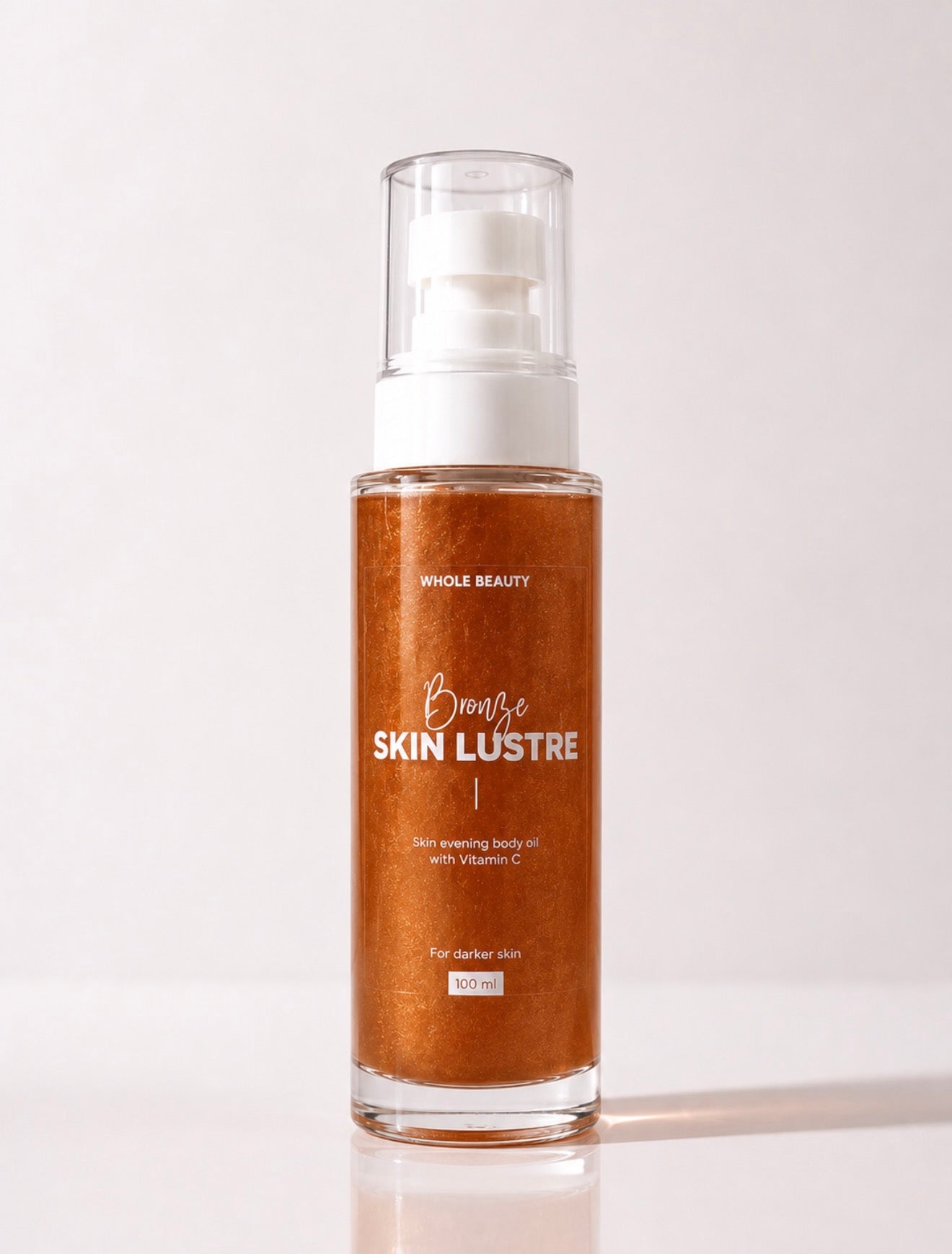 Whole Beauty Pink Skin Lustre Oil, luminous glow finish