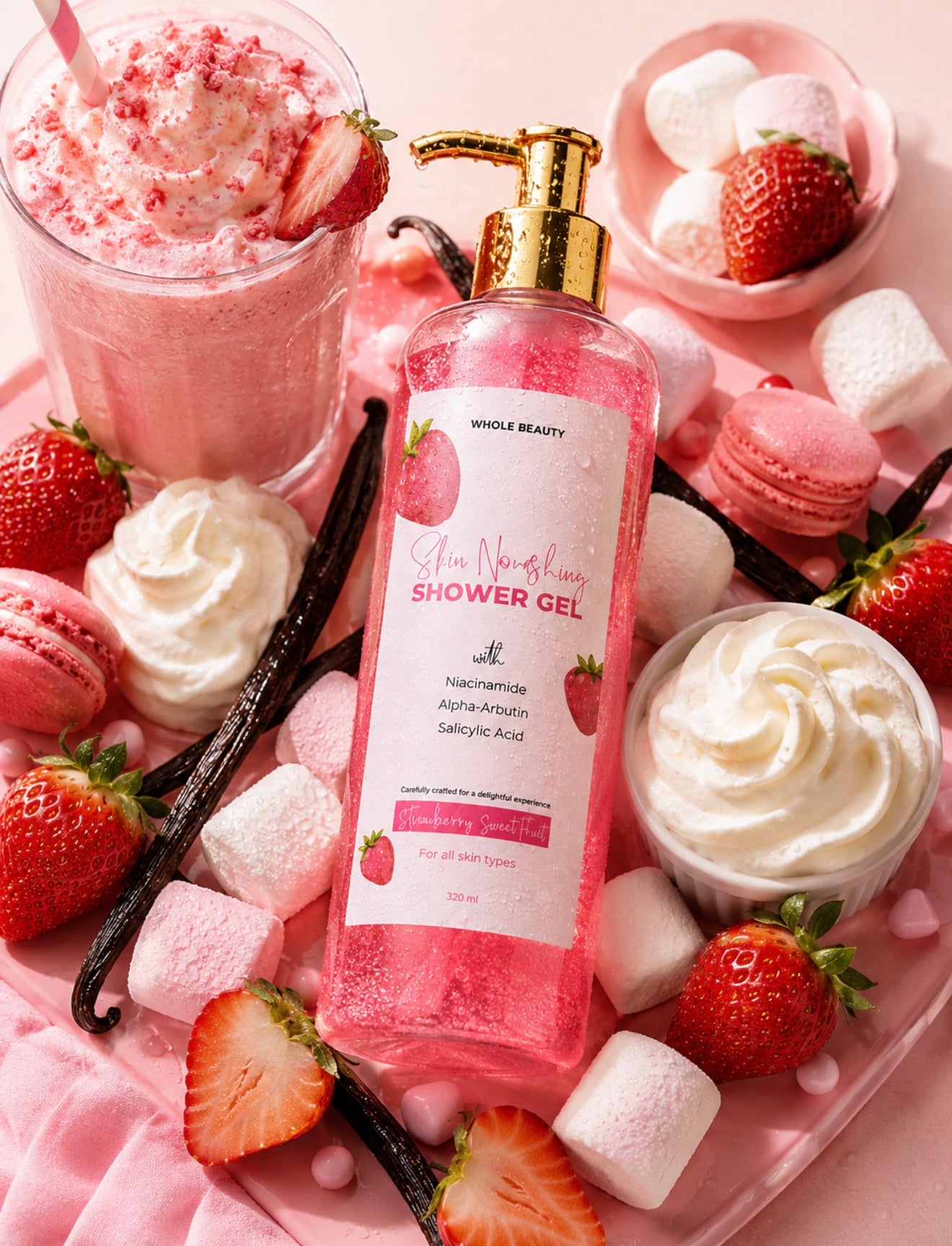 Whole Beauty Skin Nourishing Shower Gel lather