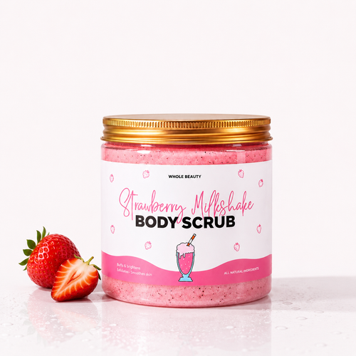 Whole Beauty Strawberry Milkshake Body Scrub, exfoliating scrub for KP